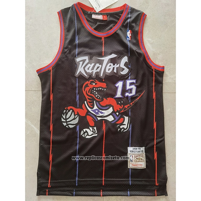 Camiseta Toronto Raptors Vince Carter #15 Hardwood Classics Negro